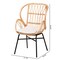 Baxton Studio Caelia Modern Bohemian Natural Brown Rattan and Black Metal Chair 207-12676 - alternate 10